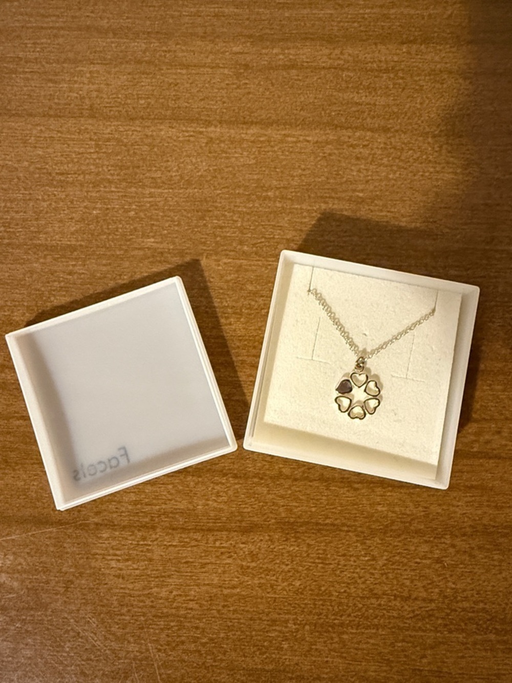 6 Heart Circle Silver Necklace 16” Chain Gift Girlfriend